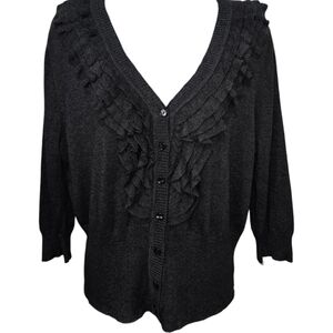 NWT Worthington Ruffled Button Up Cardigan
